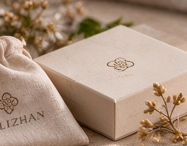 Linen wrapping and a jewelry gift box